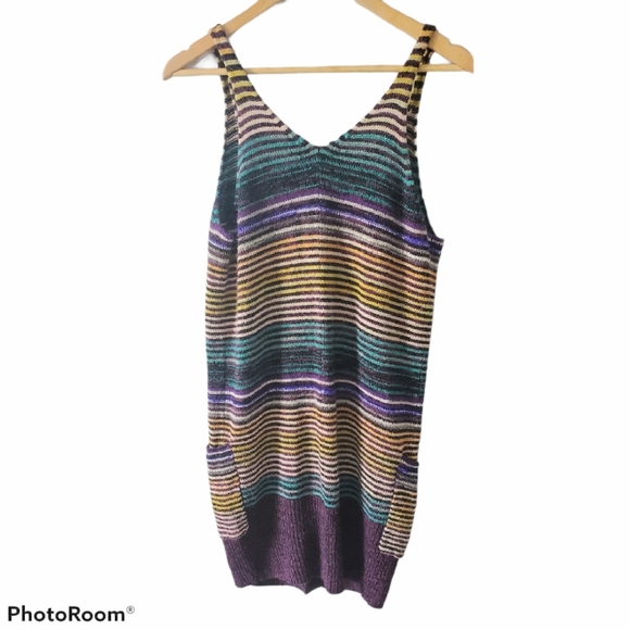 American Rag Stripe Long Sweater Vest Size Small - Picture 2 of 6